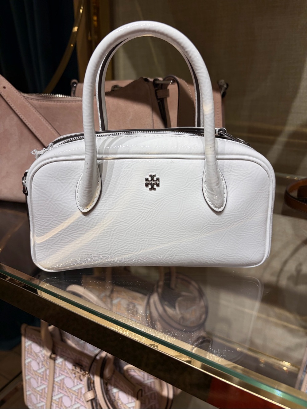 Tory Burch White Leather Mini Top-Handle Bag